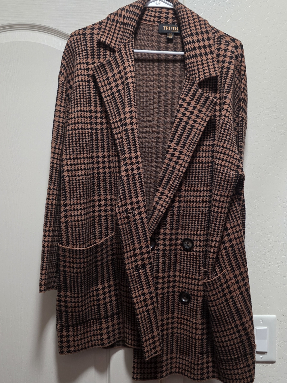 Truth Black & Brown Houndstooth Blazer